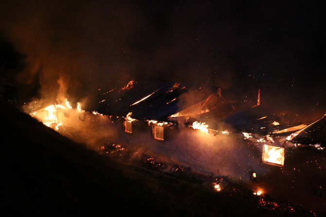 Bolu'da ahır yangınında 15 buzağı telef oldu