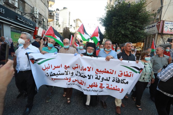 Batı Şeria'da İsrail-BAE anlaşması protesto edildi