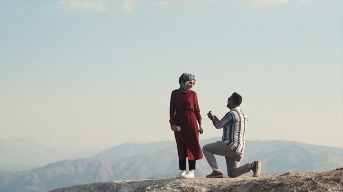 Nemrut Krater Gölü'nde sürpriz evlenme teklifi