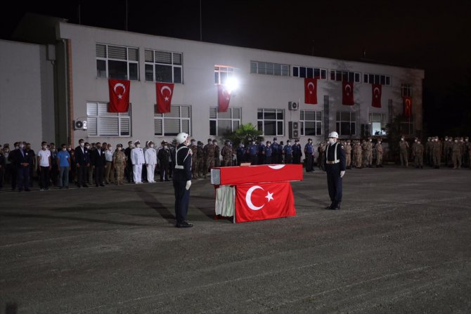Giresun'da selde şehit olan Jandarma Uzman Çavuş Aykut Variyenli için tören düzenlendi