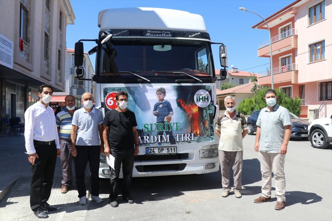Erzincan'dan Suriyeli mağdurlara 23 ton gıda ve giyecek yardımı gönderildi