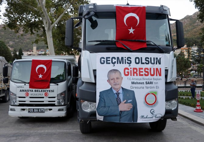 Amasya Belediyesi Giresun'a yardım kamyonları gönderdi