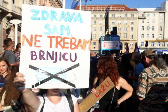 Hırvatistan'da Kovid-19 önlemlerine karşı "Özgürlük Festivali" düzenlendi