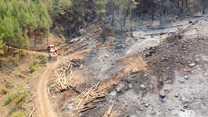 Adana'daki orman yangını drone ile havadan görüntülendi