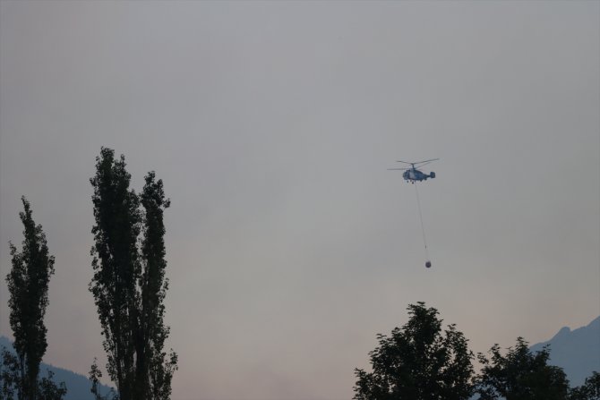 GÜNCELLEME - Adana'daki orman yangınına havadan müdahale tekrar başladı