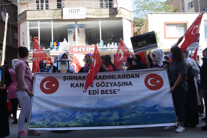 Çocukları terör örgütü PKK tarafından dağa götürülen Şırnaklı annelerden teröre tepki