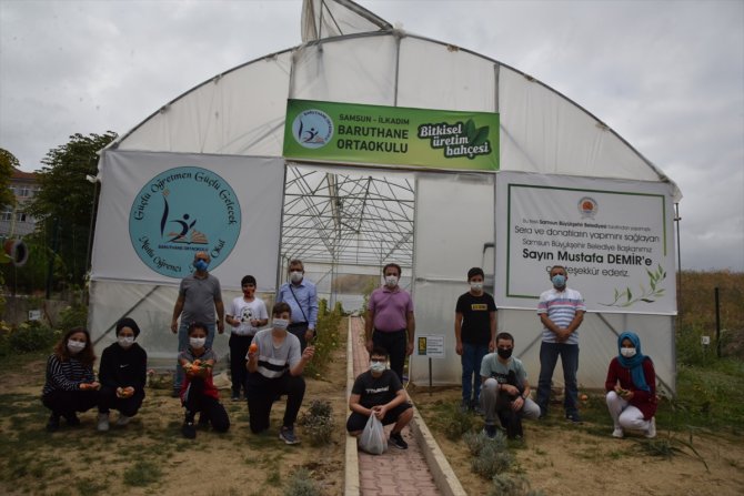 Samsun'da ortaokul öğrencileri organik tarımı öğreniyor