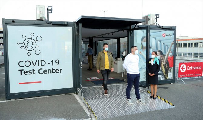 Brüksel Havalimanı'nda Kovid-19 test merkezi açıldı