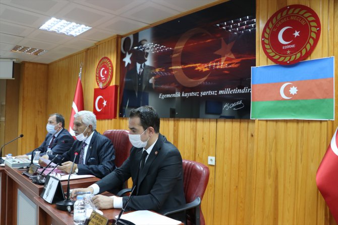 Edirne İl Genel Meclisinden Azerbaycan'a bayraklı destek