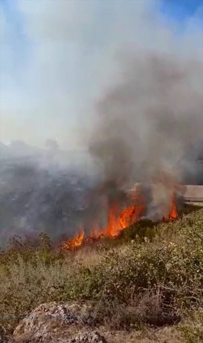 Antalya'da otluk alanda yangın