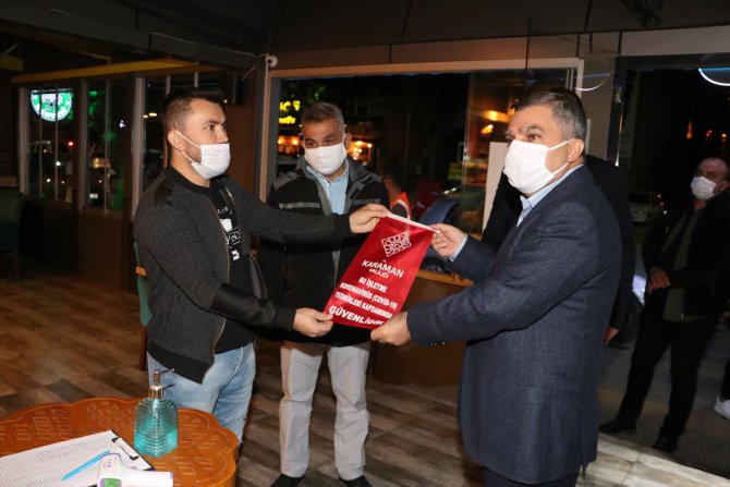Karaman'da Kovid-19 tedbirlerine uyan işletmelere ödül