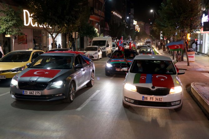 Elazığ'da Azerbaycan'a destek konvoyu