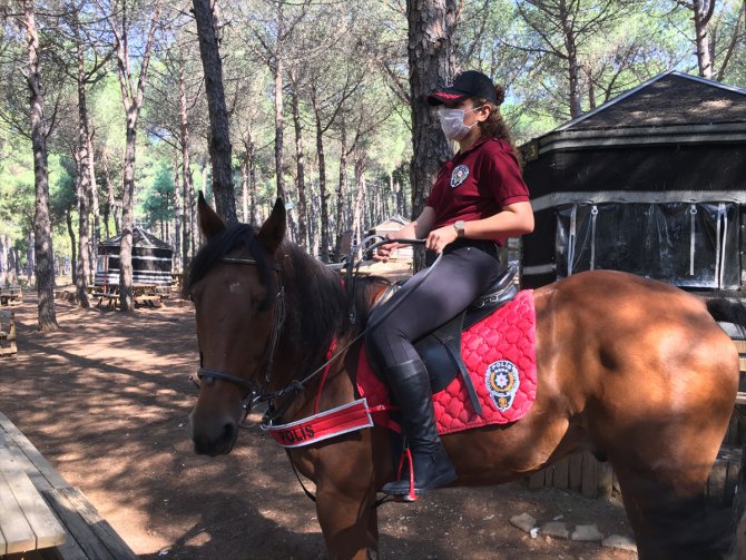 Atlı polisler, Aydos Ormanı'nda denetim yaptı