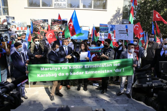 Başkentte, Fransa'nın Karabağ ile ilgili tutumu protesto edildi