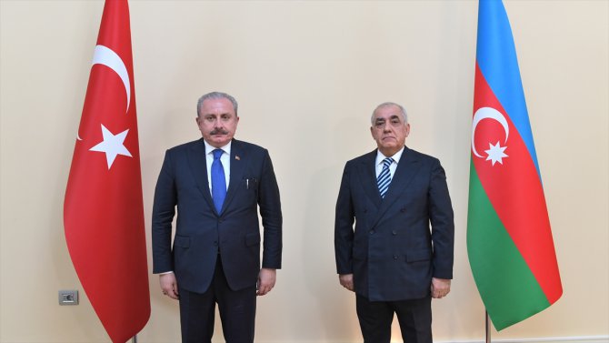 TBMM Başkanı Şentop, Azerbaycan Başbakanı Asadov'la görüştü