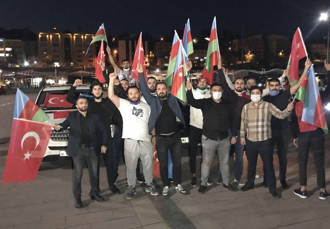 Karabük'te Azerbaycan'a destek konvoyu