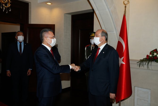KKTC Cumhurbaşkanı Tatar'ın ilk konuğu Cumhurbaşkanı Yardımcısı Oktay oldu