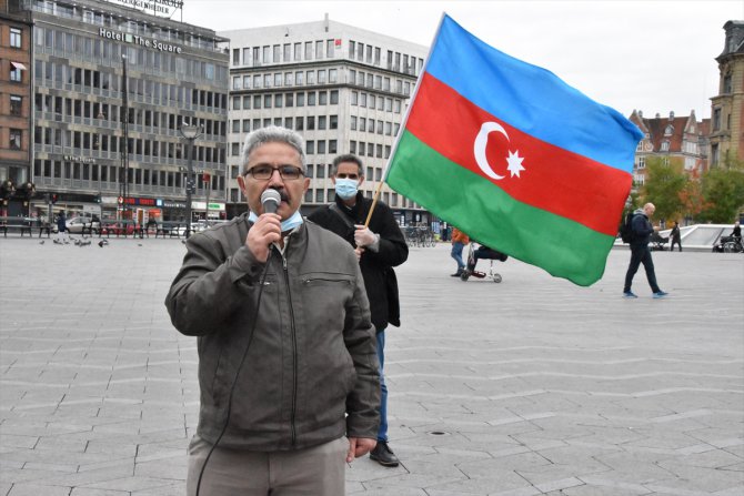 Danimarka'da, Azerbaycan’a destek gösterisi