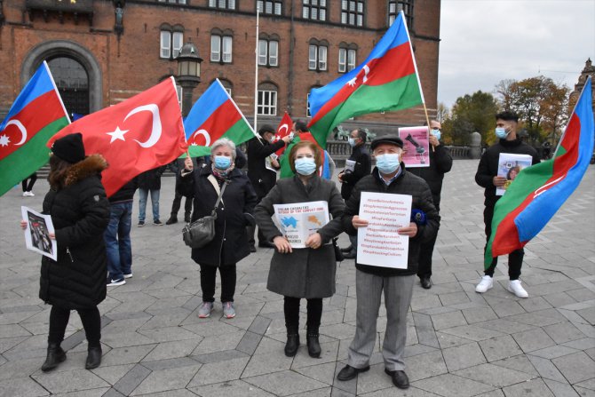 Danimarka'da, Azerbaycan’a destek gösterisi