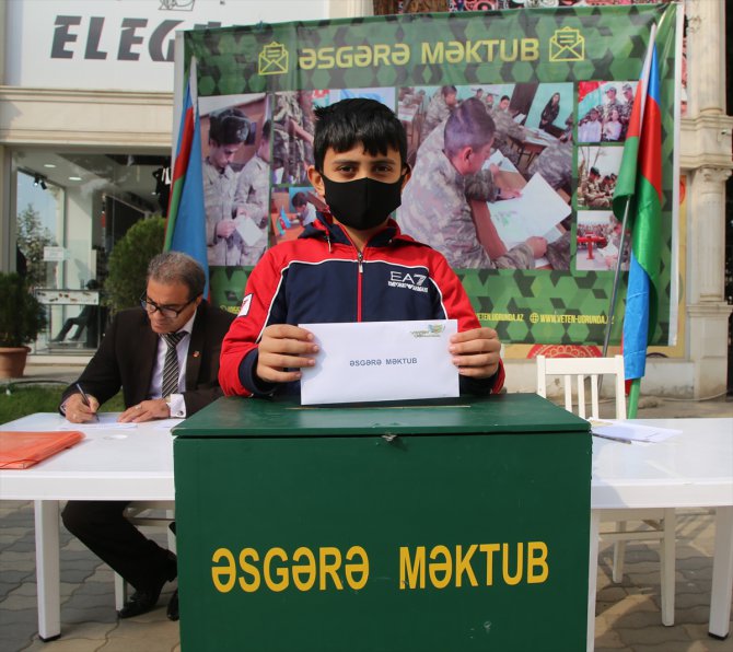 Azerbaycan'da topraklarını kurtarmak için mücadele eden askerlere moral mektubu