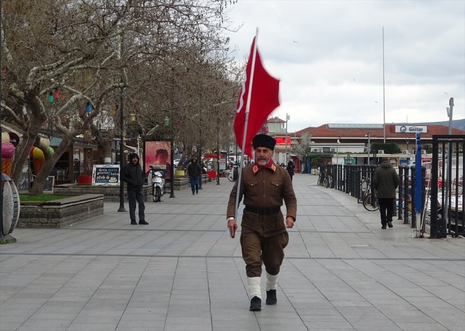 Gazi torunu "Onbeşliler" anısına İstanbul'dan Çanakkale'ye yürüdü