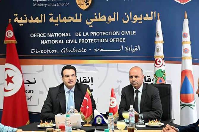 Türkiye’nin Tunus Büyükelçisi Çakıralp’tan Tunus Sivil Savunma Kurumu'na teşekkür ziyareti