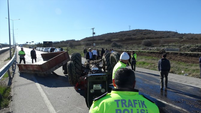 Çorum’da tankerle çarpışan traktörün sürücüsü yaralandı