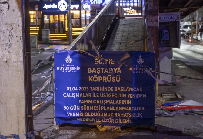 Sultangazi 50. Yıl Baştabya Tramvay Durağı Yaya Üst Geçidi yıkım çalışması başladı