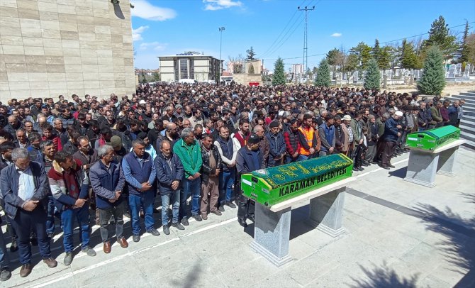 Karaman'daki trafik kazasında hayatını kaybedenlerden 3 işçinin cenazesi toprağa verildi