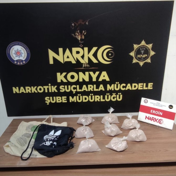 Konya'daki uyuşturucu operasyonunda 4 kilogram eroin ele geçirildi