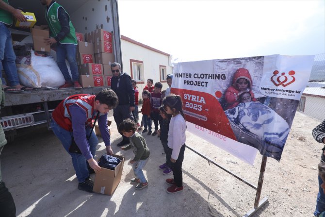İdlib'de yetim çocuklara kışlık kıyafet yardımı