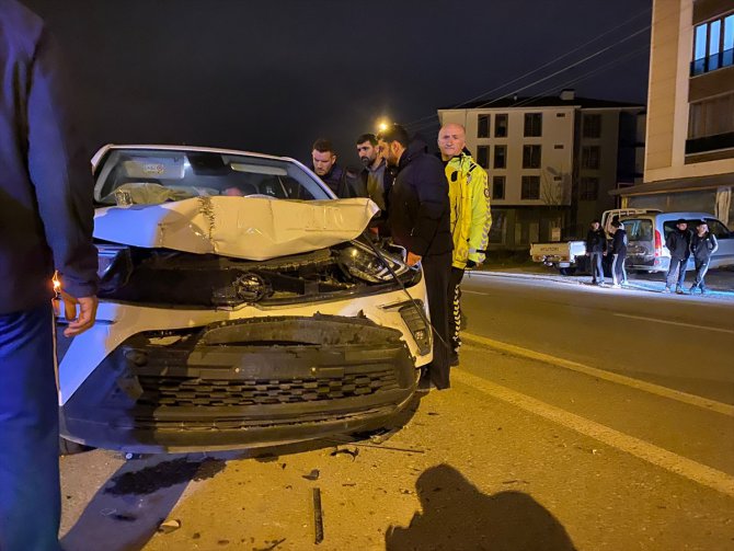Düzce'de otomobille cipin çarpıştığı kazada 2 kişi yaralandı