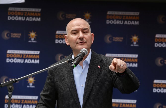 İçişleri Bakanı Soylu, Beşiktaş Seçim Koordinasyon Merkezi'nin açılışında konuştu: