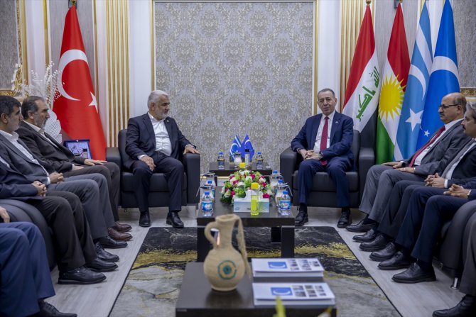 HÜDA PAR Genel Başkanı Yapıcıoğlu, Erbil'de Türkmen Bakan Maruf ile görüştü