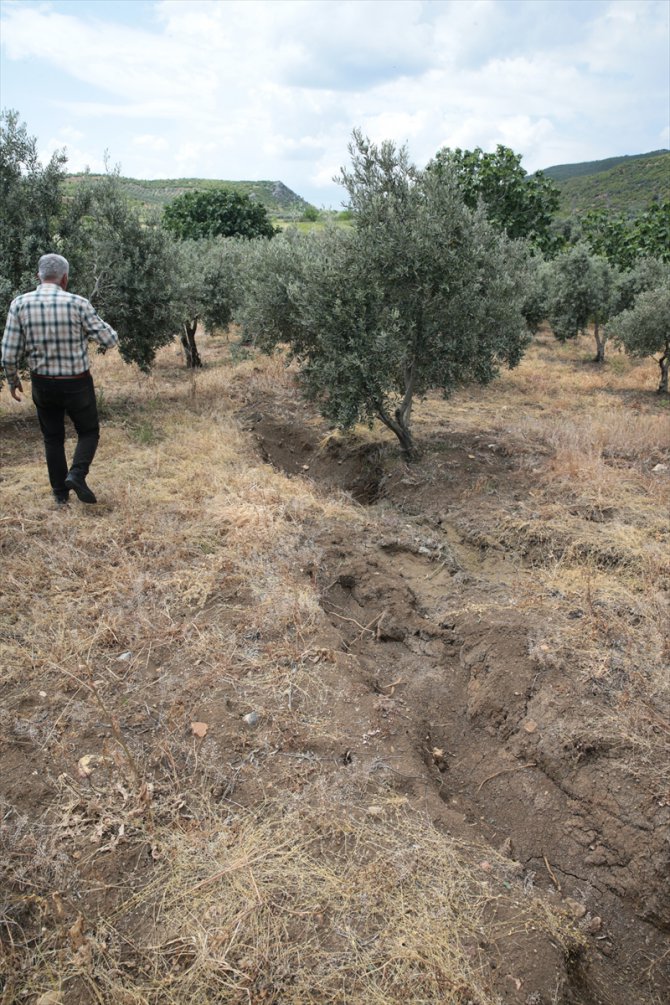 Kahramanmaraş'ta tarım alanlarının sulanmasında kullanılan havuz depremde zarar gördü