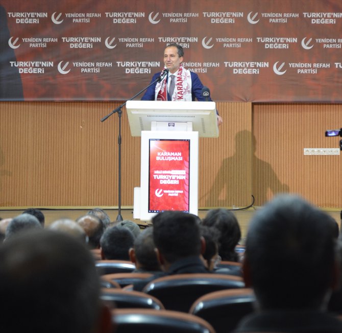 Yeniden Refah Partisi Genel Başkanı Erbakan, Karaman'da konuştu: