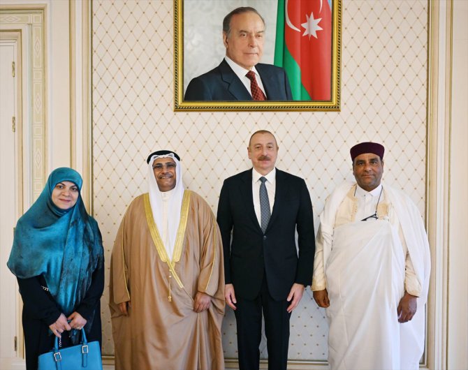 Azerbaycan Cumhurbaşkanı Aliyev, Arap Parlamentosu Başkanı Usumi'yi kabul etti