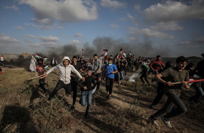Doğu Kudüs'teki provokatif "bayrak yürüyüşü"ne karşı Gazze Şeridi'nde gösteriler düzenlendi