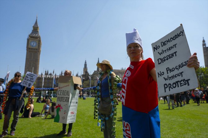 İngiltere'de polisin yetkilerini artıran yasa protesto edildi