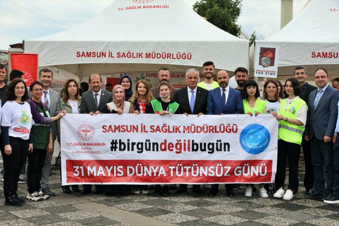 Samsun'da "Dünya Tütünsüz Günü"nde gönüllüler sigara izmariti topladı