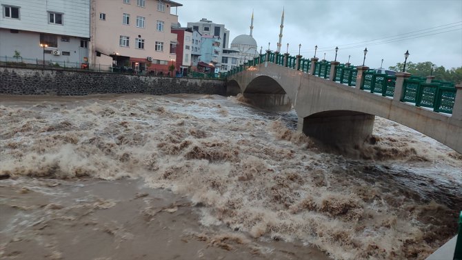 Samsun'un Salıpazarı ilçesinde şiddetli yağış etkili oldu