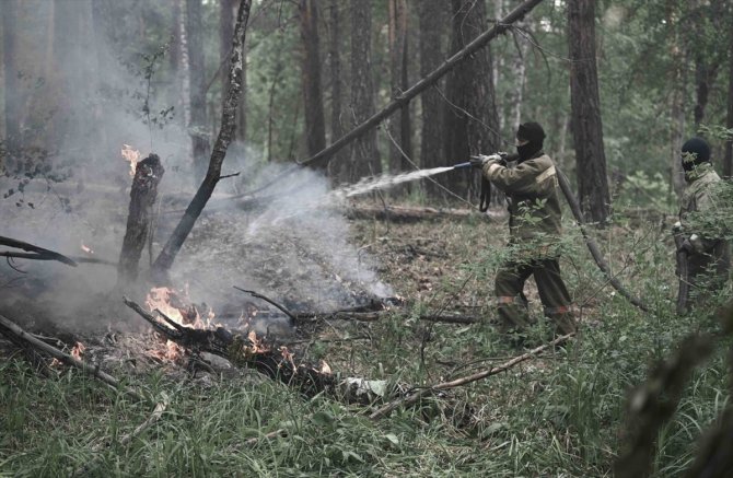 Kazakistan Cumhurbaşkanı Tokayev, orman yangınının sürdüğü bölgede inceleme yaptı