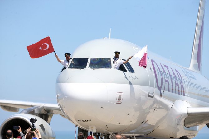 Trabzon ile Katar'ın başkenti Doha arasında ilk uçak seferi gerçekleştirildi
