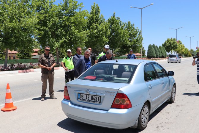 Karaman Valisi Akkoyun, Kurban Bayramı öncesi trafik denetimine katıldı