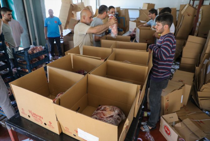 Diyarbakır'da TDV aracılığıyla kesilen kurbanlıkların etleri deprem bölgelerine gönderiliyor
