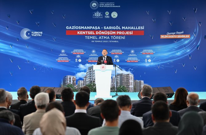 Bakan Özhaseki, İstanbul'da kentsel dönüşüm temel atma töreninde konuştu: