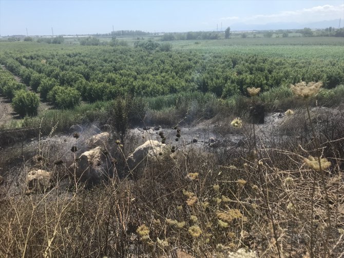 Antalya'da moloz ve ahşap atıkların döküldüğü alanda çıkan yangın söndürüldü