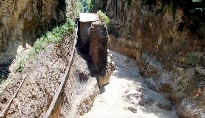 Karabük'te selden zarar gören Şeker Kanyonu havadan görüntülendi