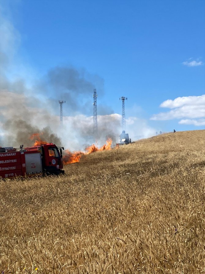 Tokat'ta yangın sonucu 20 dönüm buğday ekili alan zarar gördü