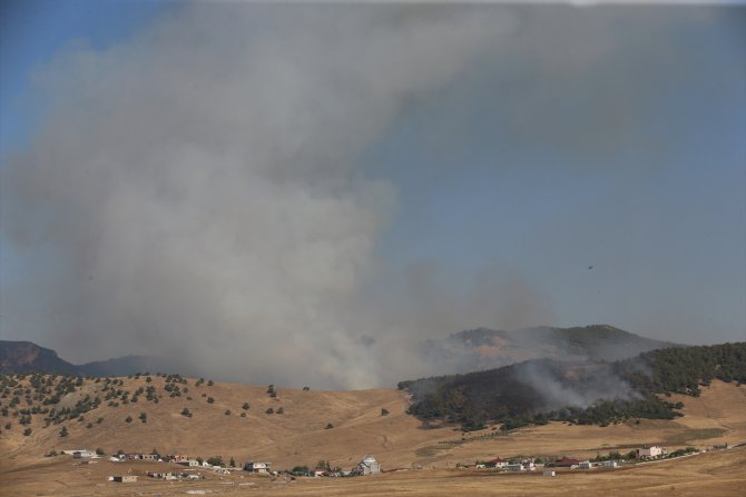 GÜNCELLEME - Gaziantep'te çıkan orman yangınına havadan ve karadan müdahale ediliyor